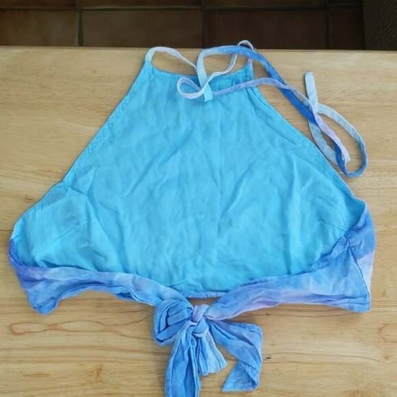 Tie Dye Halter Top Crop Top Bralette Shirt - Picture 2 of 2